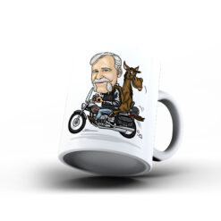 Kişiye Özel Karikatür Baskılı Kupa-026 - Motorsiklet Sevdalısı