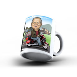 Kişiye Özel Karikatür Baskılı Kupa-028 - Motorsiklet Sevdalısı