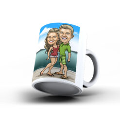 Kişiye Özel Karikatür Baskılı Kupa-046 - Sevgililer