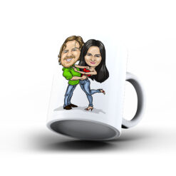 Kişiye Özel Karikatür Baskılı Kupa-048 - Sevgililer