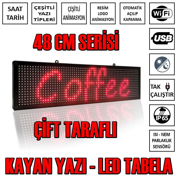led-48cmC Kayan Yazı Çift Taraflı 48 cm Serisi